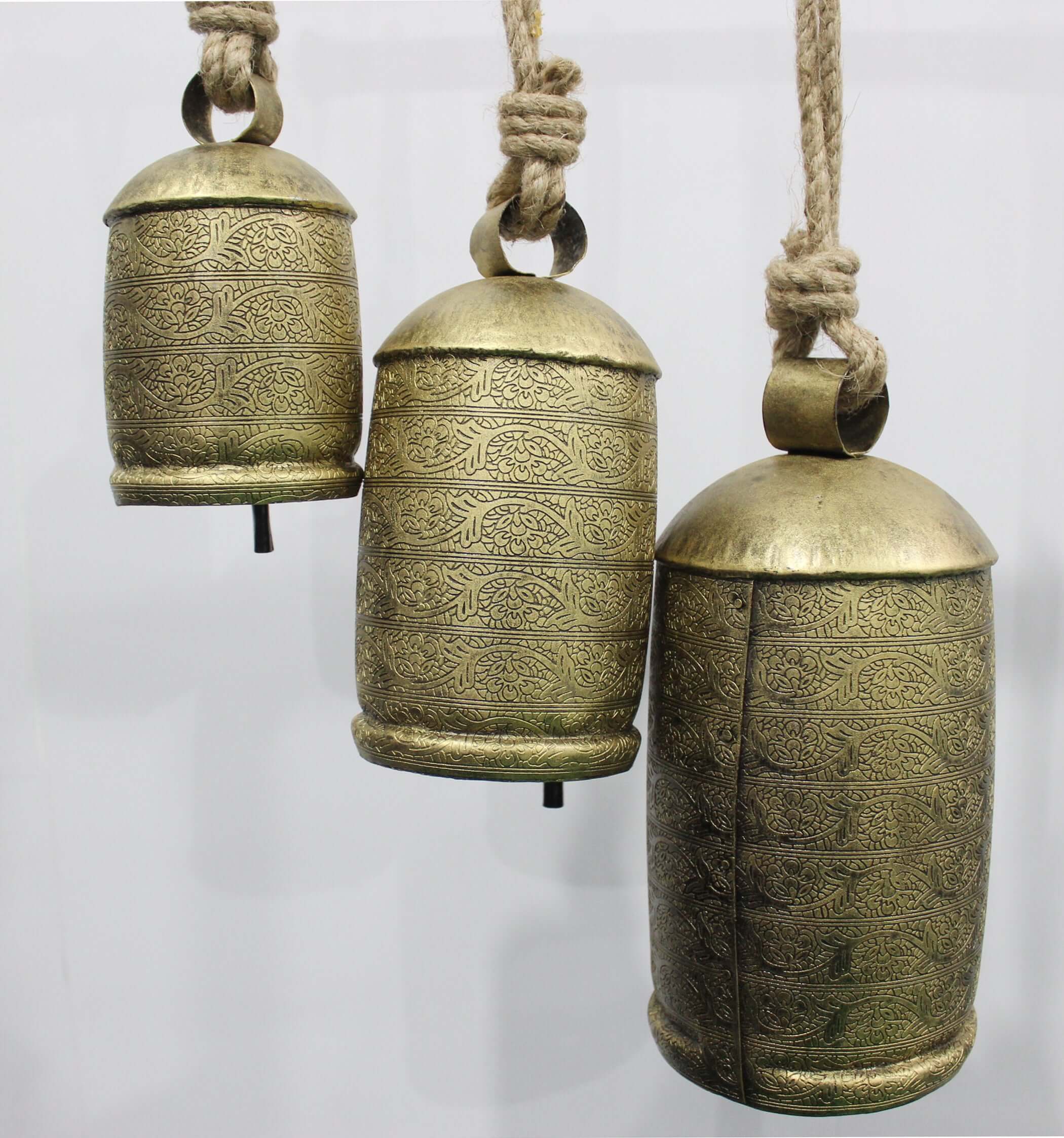 Vintage Harmony Cow Bells Set of 3 - Rustic Chimes